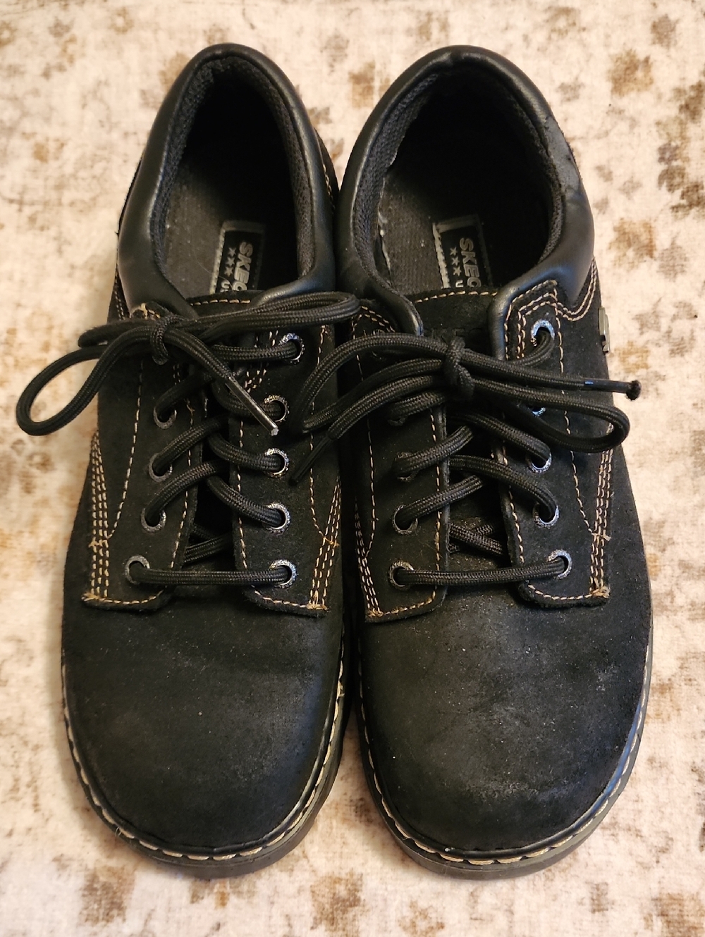 Skechers Women’s Black Suede Lace-Up Casual Shoes, 10